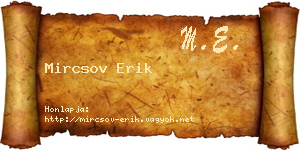 Mircsov Erik névjegykártya